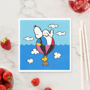 Peanuts   Snoopy & Woodstock Hot Air Balloon Napkin