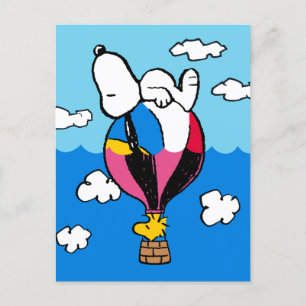 Peanuts   Snoopy & Woodstock Hot Air Balloon Postcard