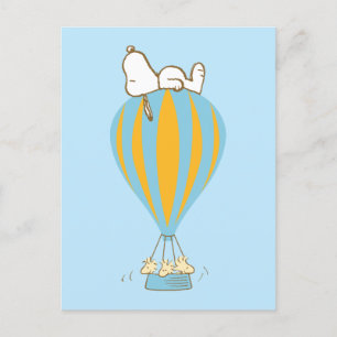 Peanuts   Snoopy & Woodstock Hot Air Balloon Postcard