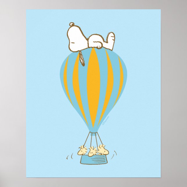 Peanuts | Snoopy & Woodstock Hot Air Balloon Poster (Front)
