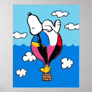 Peanuts Snoopy & Woodstock Hot Air Balloon Poster