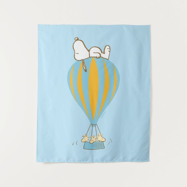 Peanuts | Snoopy & Woodstock Hot Air Balloon Tapestry (Front)