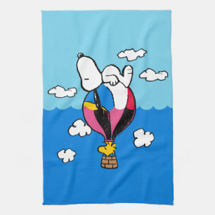Peanuts Snoopy & Woodstock Hot Air Balloon Tea Towel