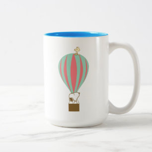 Peanuts Snoopy & Woodstock Hot Air Balloon Two-Tone Coffee Mug