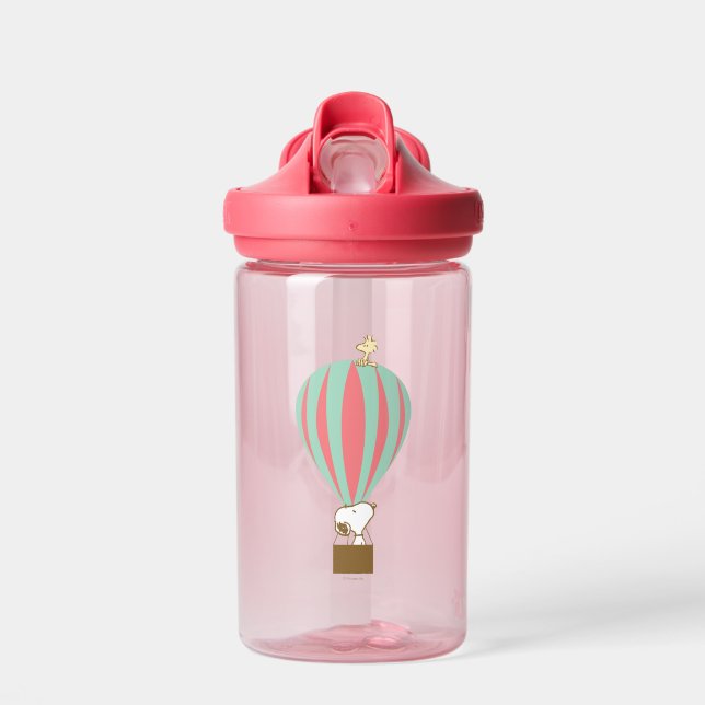 Peanuts | Snoopy & Woodstock Hot Air Balloon Water Bottle (Front)