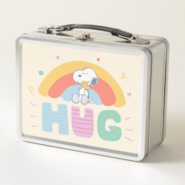 Peanuts | Snoopy & Woodstock Hug Metal Lunch Box (Front)