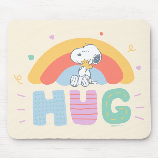 Peanuts | Snoopy & Woodstock Hug Mouse Mat (Front)