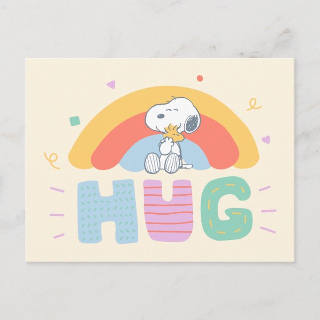Peanuts | Snoopy & Woodstock Hug Postcard (Front)