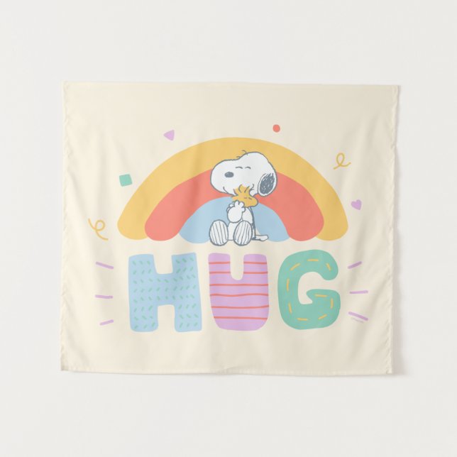 Peanuts | Snoopy & Woodstock Hug Tapestry (Front (Horizontal))