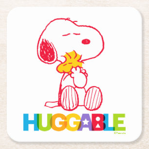 Peanuts Snoopy & Woodstock Huggable Square Paper Coaster