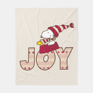 Peanuts   Snoopy & Woodstock Joy Sled Ride Fleece Blanket
