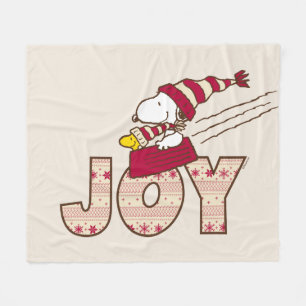 Peanuts   Snoopy & Woodstock Joy Sled Ride Fleece Blanket