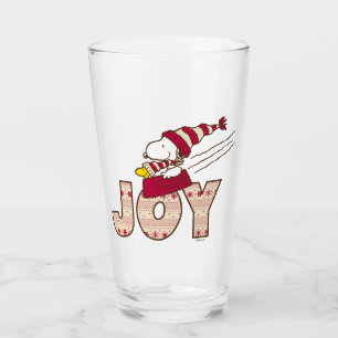 Peanuts Snoopy & Woodstock Joy Sled Ride Glass