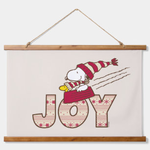 Peanuts Snoopy & Woodstock Joy Sled Ride Hanging Tapestry