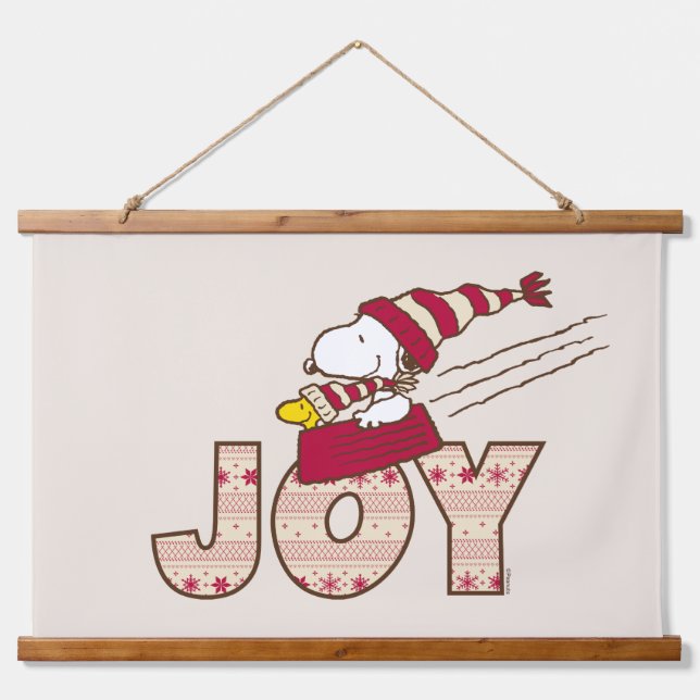Peanuts | Snoopy & Woodstock Joy Sled Ride Hanging Tapestry (Front)
