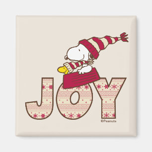 Peanuts   Snoopy & Woodstock Joy Sled Ride Magnet