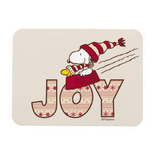 Peanuts   Snoopy & Woodstock Joy Sled Ride Magnet