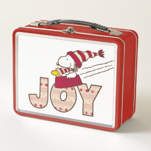 Peanuts Snoopy & Woodstock Joy Sled Ride Metal Lunch Box
