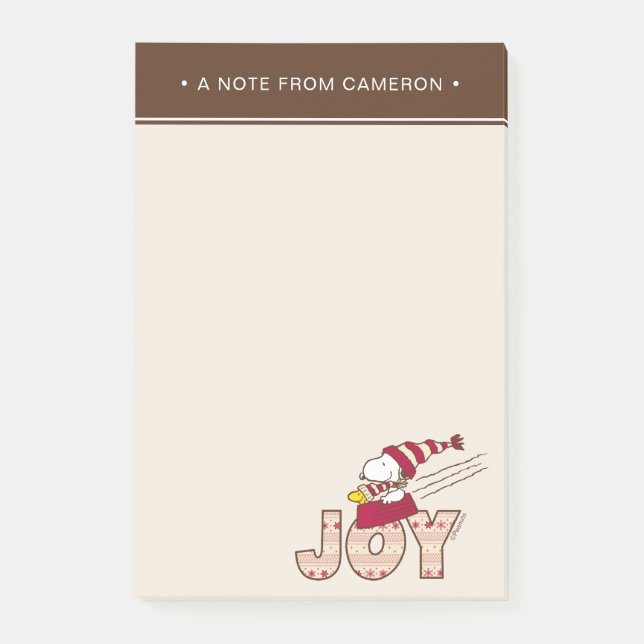 Peanuts | Snoopy & Woodstock Joy Sled Ride Post-it Notes (Front)