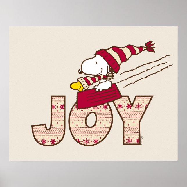 Peanuts | Snoopy & Woodstock Joy Sled Ride Poster (Front)