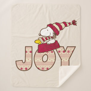 Peanuts   Snoopy & Woodstock Joy Sled Ride Sherpa Blanket