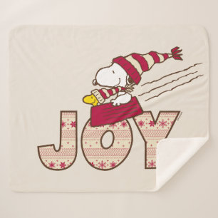 Peanuts   Snoopy & Woodstock Joy Sled Ride Sherpa Blanket
