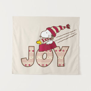 Peanuts Snoopy & Woodstock Joy Sled Ride Tapestry