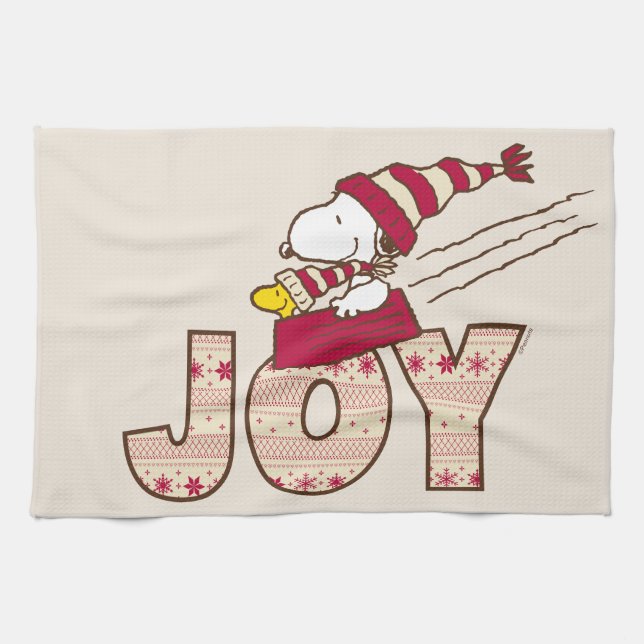 Peanuts | Snoopy & Woodstock Joy Sled Ride Tea Towel (Horizontal)
