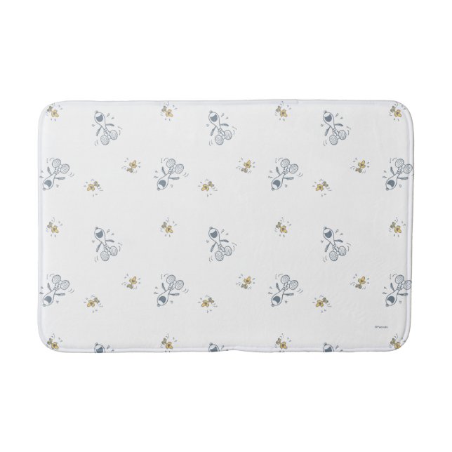 Peanuts | Snoopy & Woodstock Laughing Pattern Bath Mat (Front)