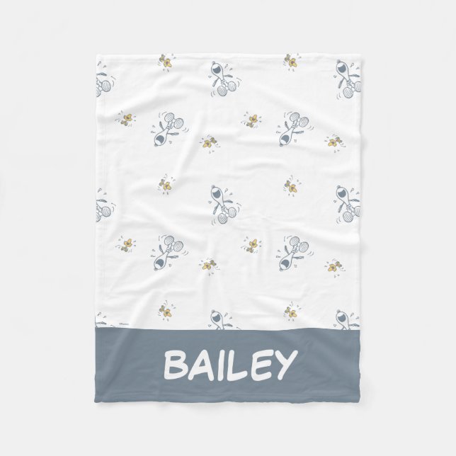 Peanuts | Snoopy & Woodstock Laughing Pattern Fleece Blanket (Front)