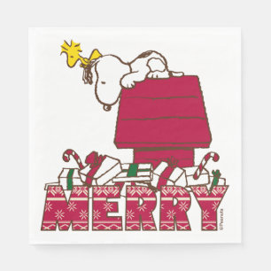 Peanuts Snoopy & Woodstock Merry Ugly Sweater Napkin