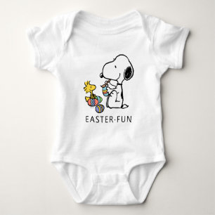 Peanuts Snoopy & Woodstock Painting Eggs Baby Bodysuit