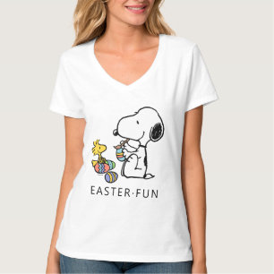 Peanuts Snoopy & Woodstock Painting Eggs T-Shirt