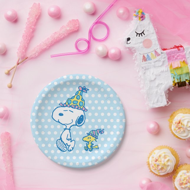 PEANUTS | Snoopy & Woodstock Party Polka Dots Paper Plate (Party)