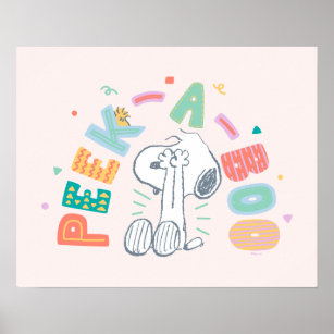 Peanuts   Snoopy & Woodstock Pastel Peek-A-Boo Poster