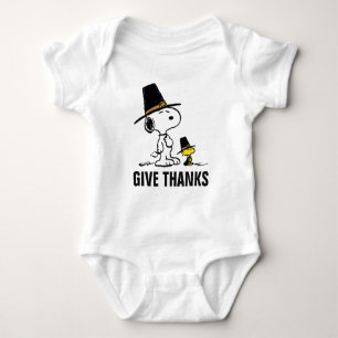 Peanuts   Snoopy & Woodstock Pilgrim Baby Bodysuit