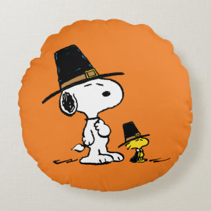 Peanuts   Snoopy & Woodstock Pilgrim Round Cushion