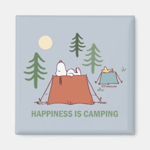 Peanuts   Snoopy & Woodstock Pitching Tents Magnet