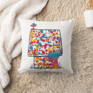 Peanuts   Snoopy & Woodstock Rainbow Paint Cushion
