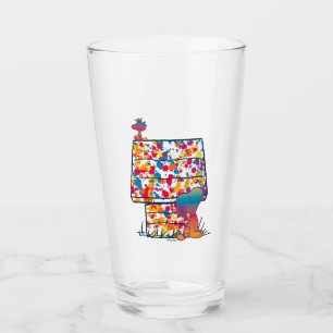 Peanuts Snoopy & Woodstock Rainbow Paint Glass