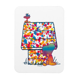 Peanuts Snoopy & Woodstock Rainbow Paint Magnet