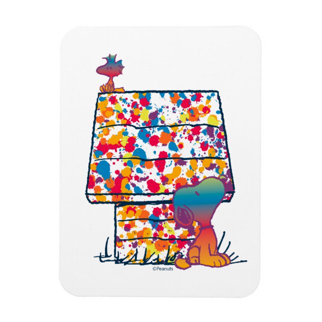 Peanuts | Snoopy & Woodstock Rainbow Paint Magnet (Vertical)