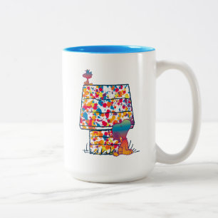 Peanuts Snoopy & Woodstock Rainbow Paint Two-Tone Coffee Mug