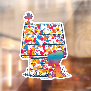 Peanuts   Snoopy & Woodstock Rainbow Paint Window Cling