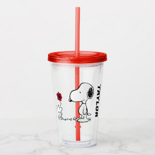 Peanuts Snoopy & Woodstock Red & Black Acrylic Tumbler