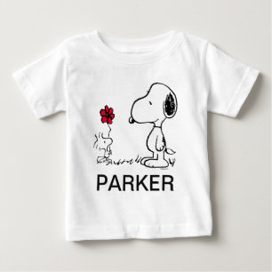 Peanuts   Snoopy & Woodstock Red & Black Baby T-Shirt