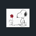 Peanuts | Snoopy & Woodstock Red & Black Canvas Print<br><div class="desc">This cute Peanuts red and black artwork features the Snoopy and Woodstock.</div>