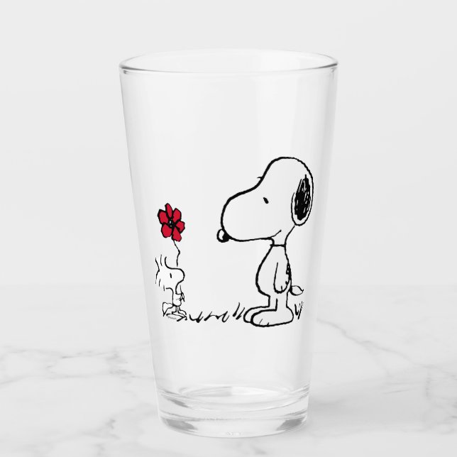 Peanuts | Snoopy & Woodstock Red & Black Glass (Front)
