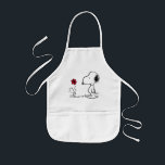 Peanuts | Snoopy & Woodstock Red & Black Kids Apron<br><div class="desc">This cute Peanuts red and black artwork features the Snoopy and Woodstock.</div>