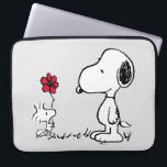 Peanuts | Snoopy & Woodstock Red & Black Laptop Sleeve<br><div class="desc">This cute Peanuts red and black artwork features the Snoopy and Woodstock.</div>